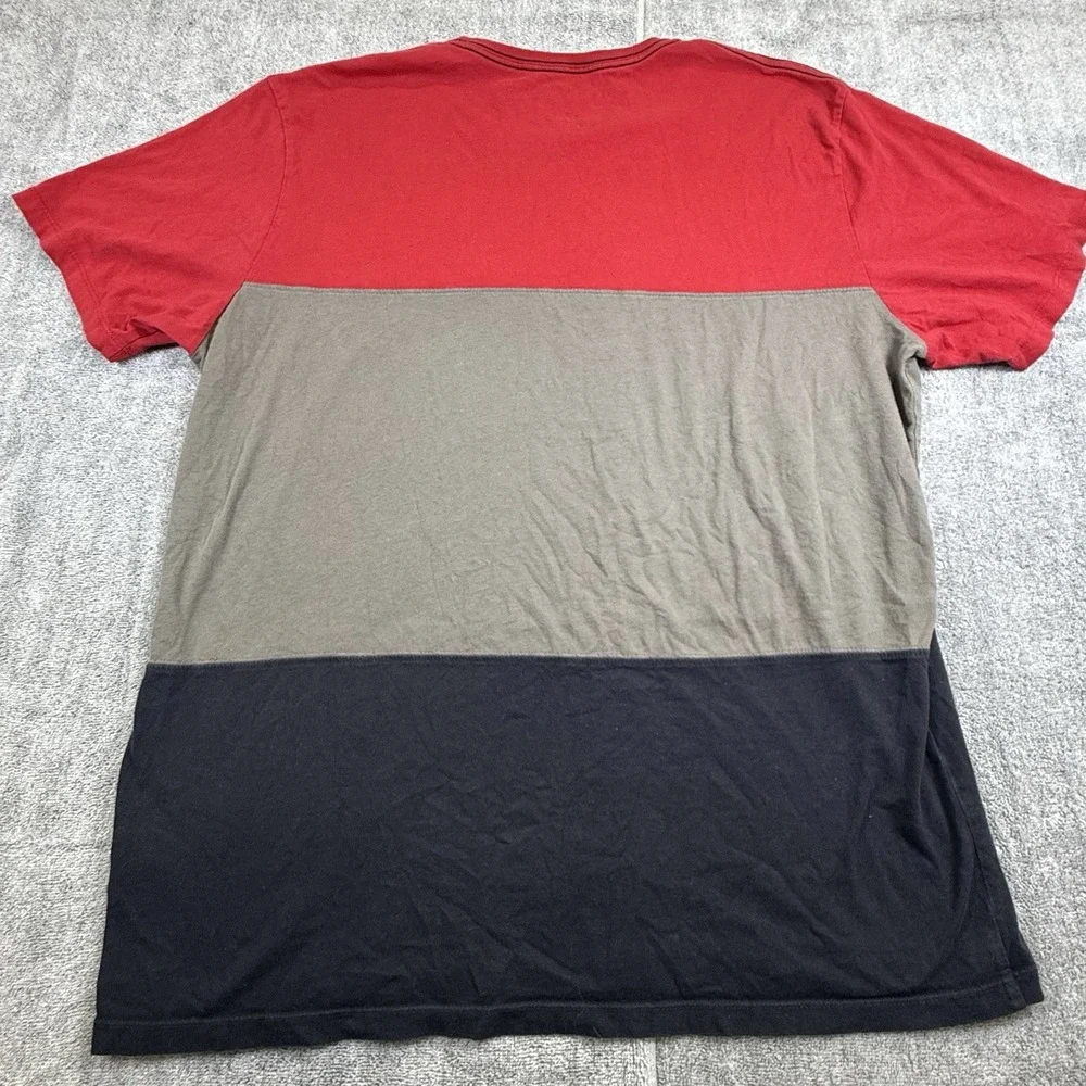True Religion XXL Colorblock T-Shirt Red‎ Gray Black Buddha Brand Graphic Y2K